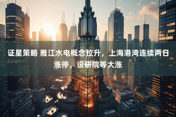 证星策略 雅江水电概念拉升，上海港湾连续两日涨停，设研院等大涨