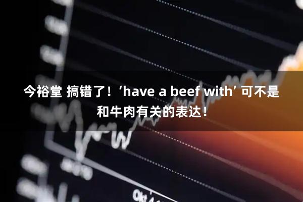 今裕堂 搞错了！‘have a beef with’ 可不是和牛肉有关的表达！